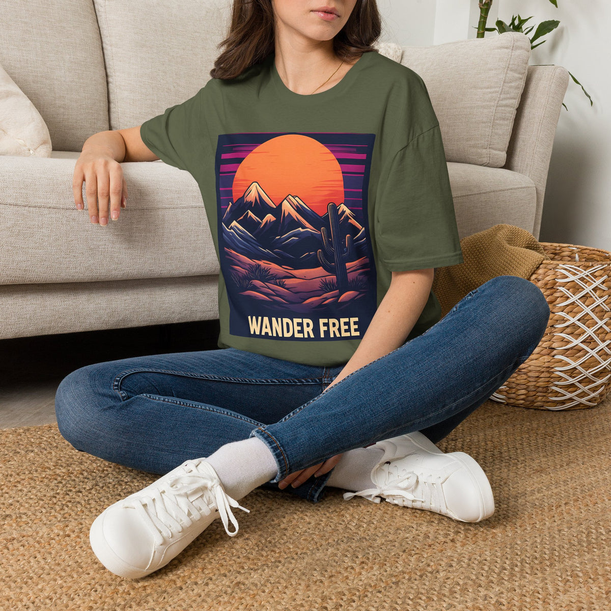 Sunset Mountains T-Shirt — Retro Desert Sunset Graphic Tee