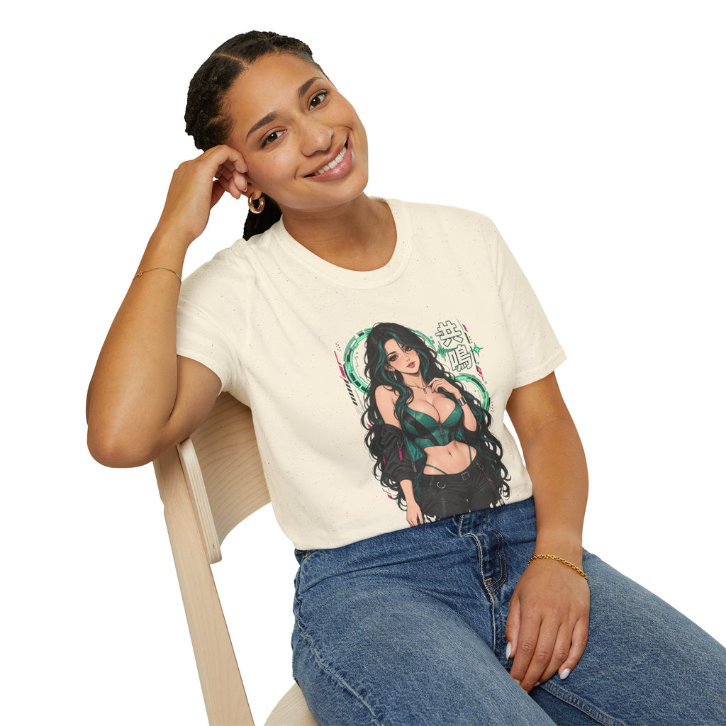 Jade | Sexy Anime Pin Up Girl | Waifu Graphic T‑Shirt