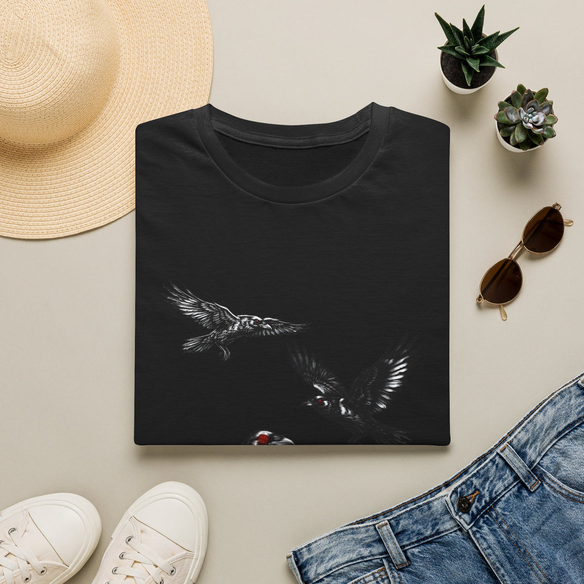 The Messengers - T Shirt, Gothic / Dark Fantasy Crow Design