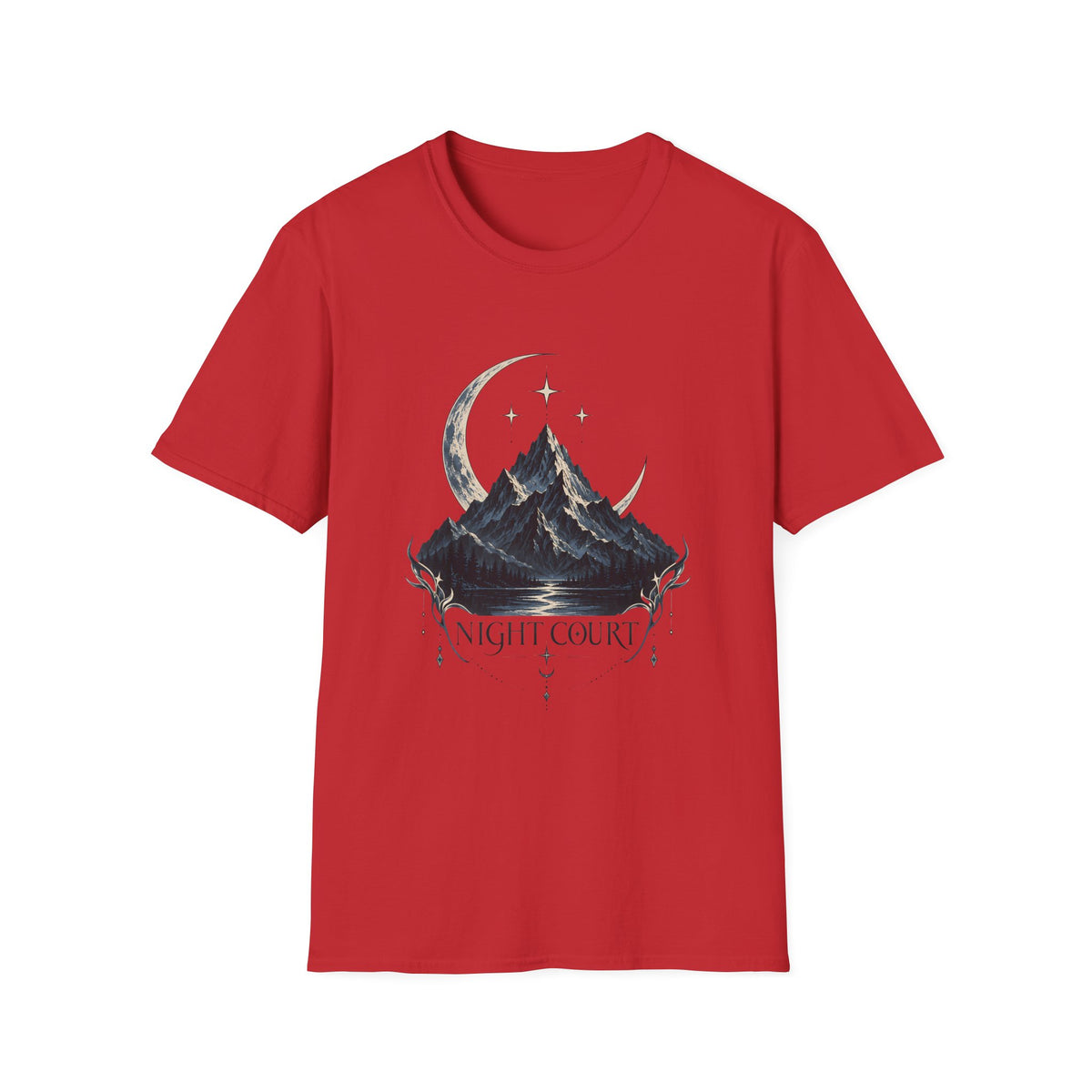 Night Court Mountain | ACOTAR Book Crescent Moon & Stars Graphic