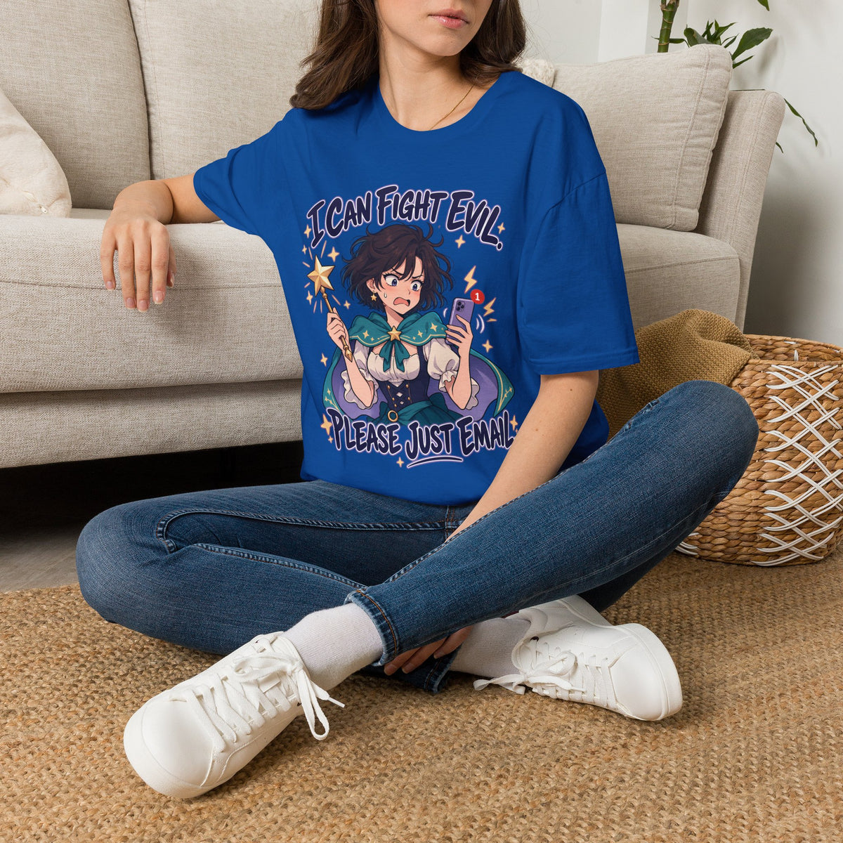 Working Witch | I Can Fight Evil, Please Just Email | Cute Anime T Shirt