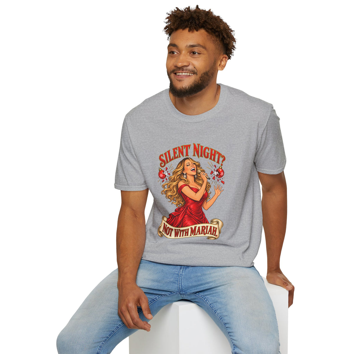 Mariah Carey Christmas T-Shirt | Silent Night? Not With Mariah Retro Holiday Tee