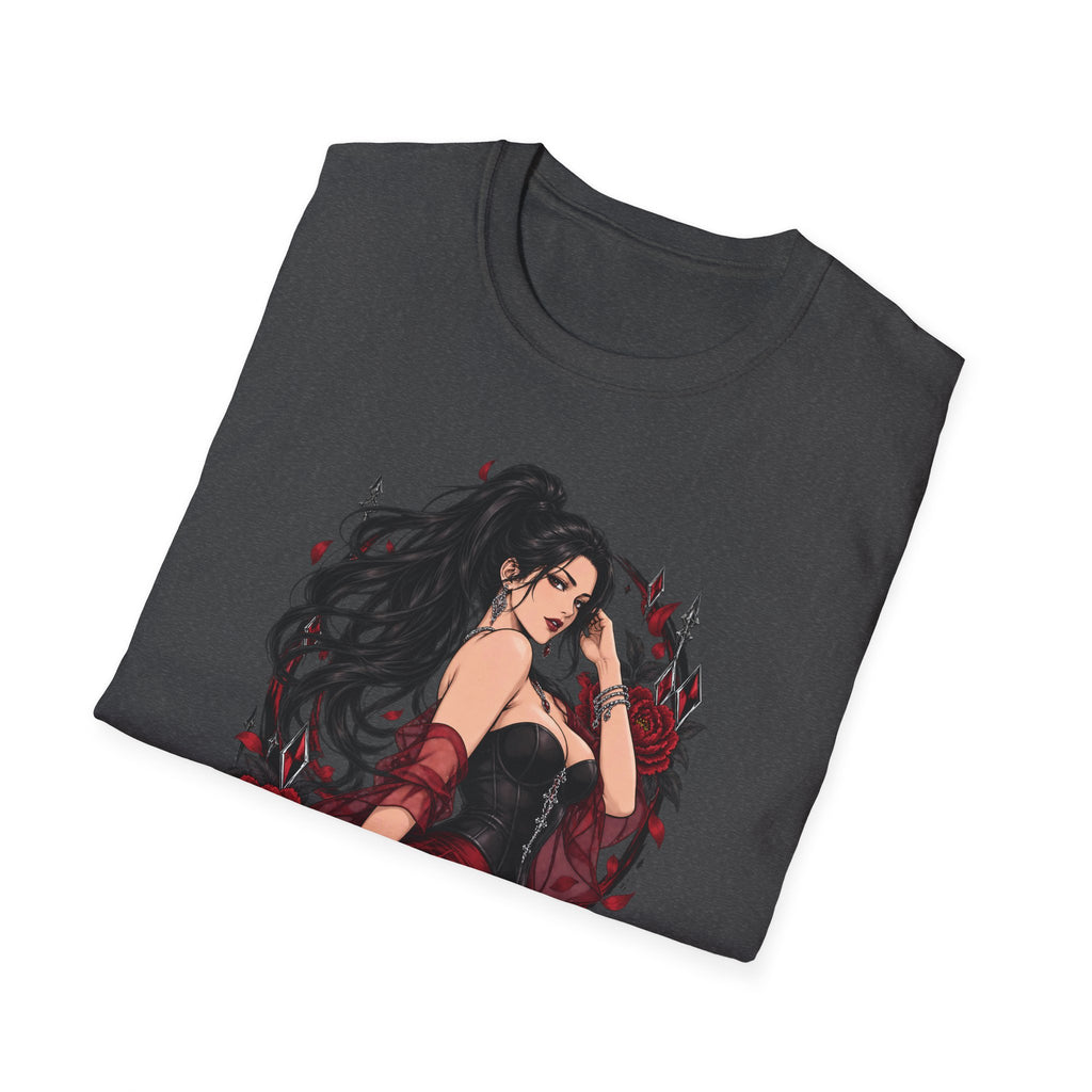 The Seducer | Sexy Black Haired Pony Tail Pin Up Girl Graphic Shirt