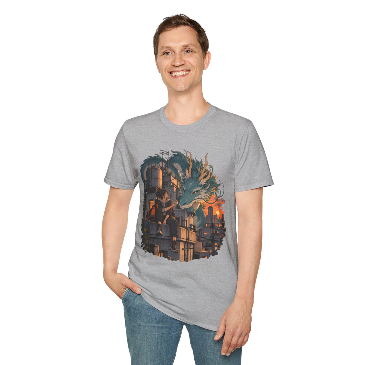 Serpent Cityscape | Urban Japanese Dragon T-Shirt