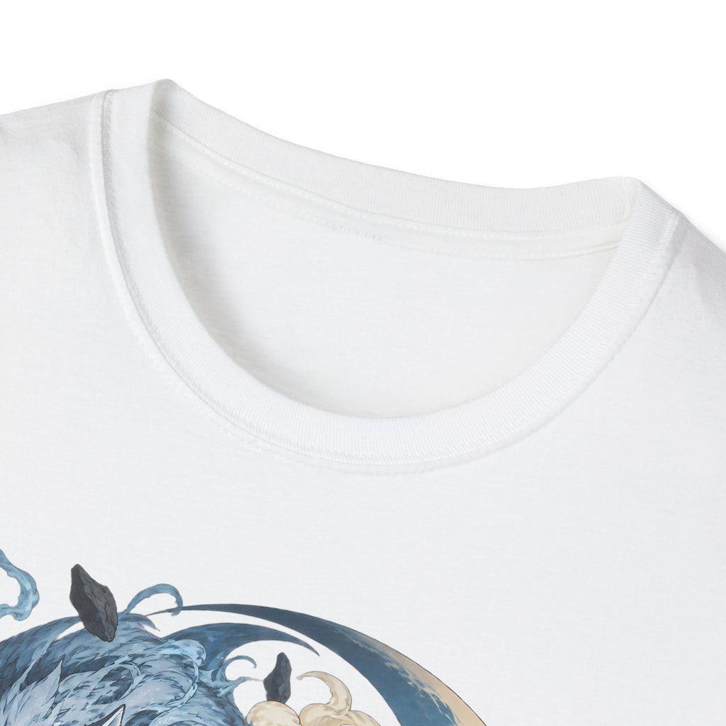 Wolf Spirit T-Shirt | Japanese Samurai | Yin Yang Blue & White Wolves Graphic Tee