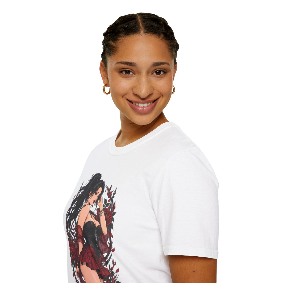 The Seducer | Sexy Black Haired Pony Tail Pin Up Girl Graphic Shirt