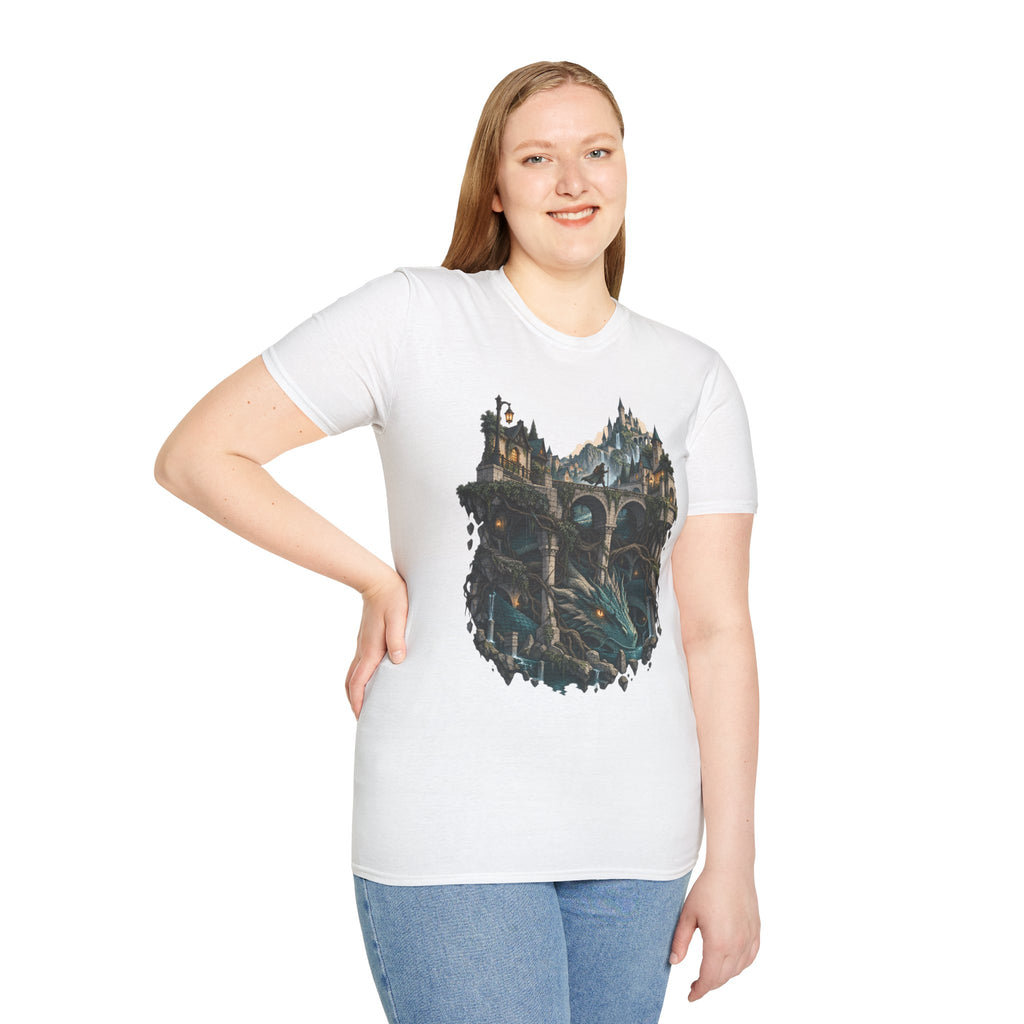 Quests and Adventures | Japanese Style | Anime Fantasy Dragon Castle T Shirt