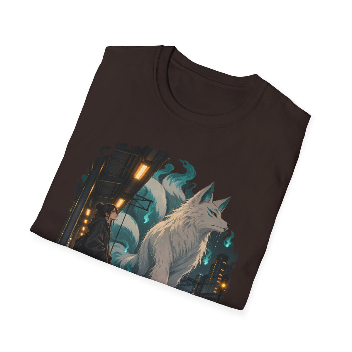 Wolf in the Rain | Last Train Home T-Shirt | Urban Nightscape Graphic Tee
