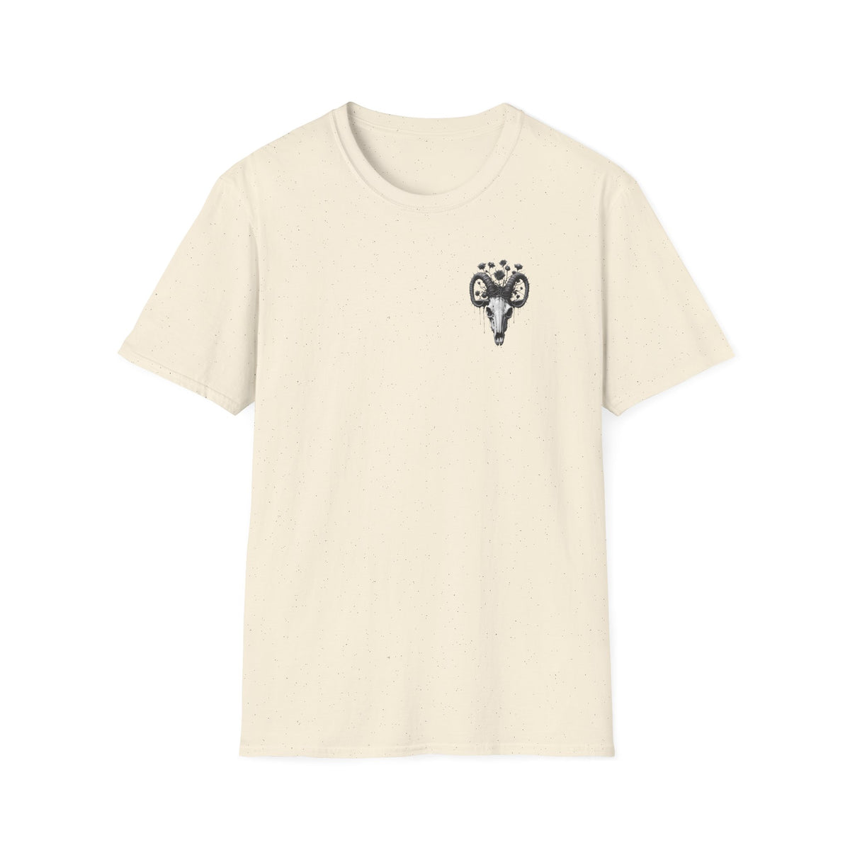 Ram Skull Floral T-Shirt — Gothic Boho Graphic Tee
