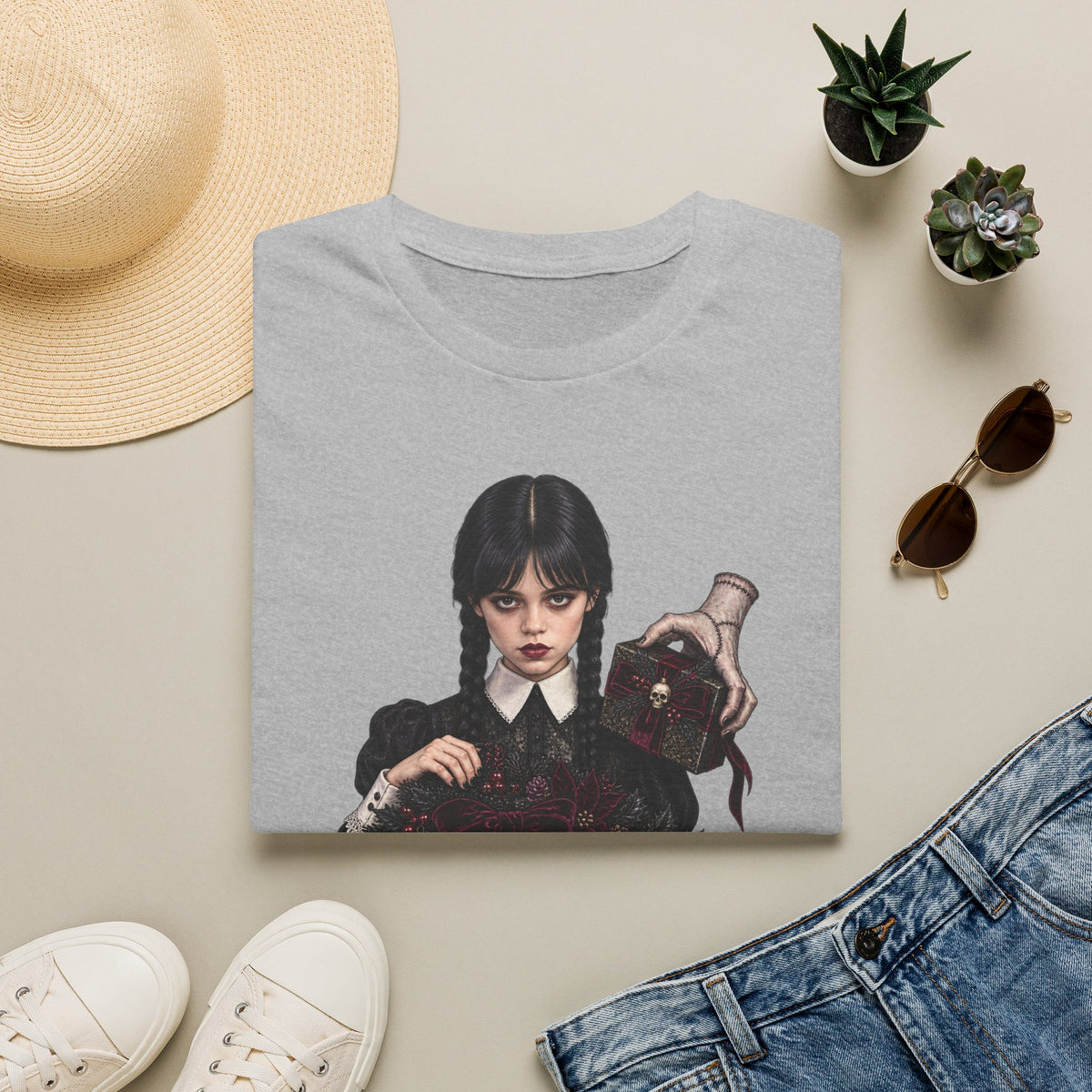Wednesday Addams | Gothic Chrismtas Portrait T-Shirt