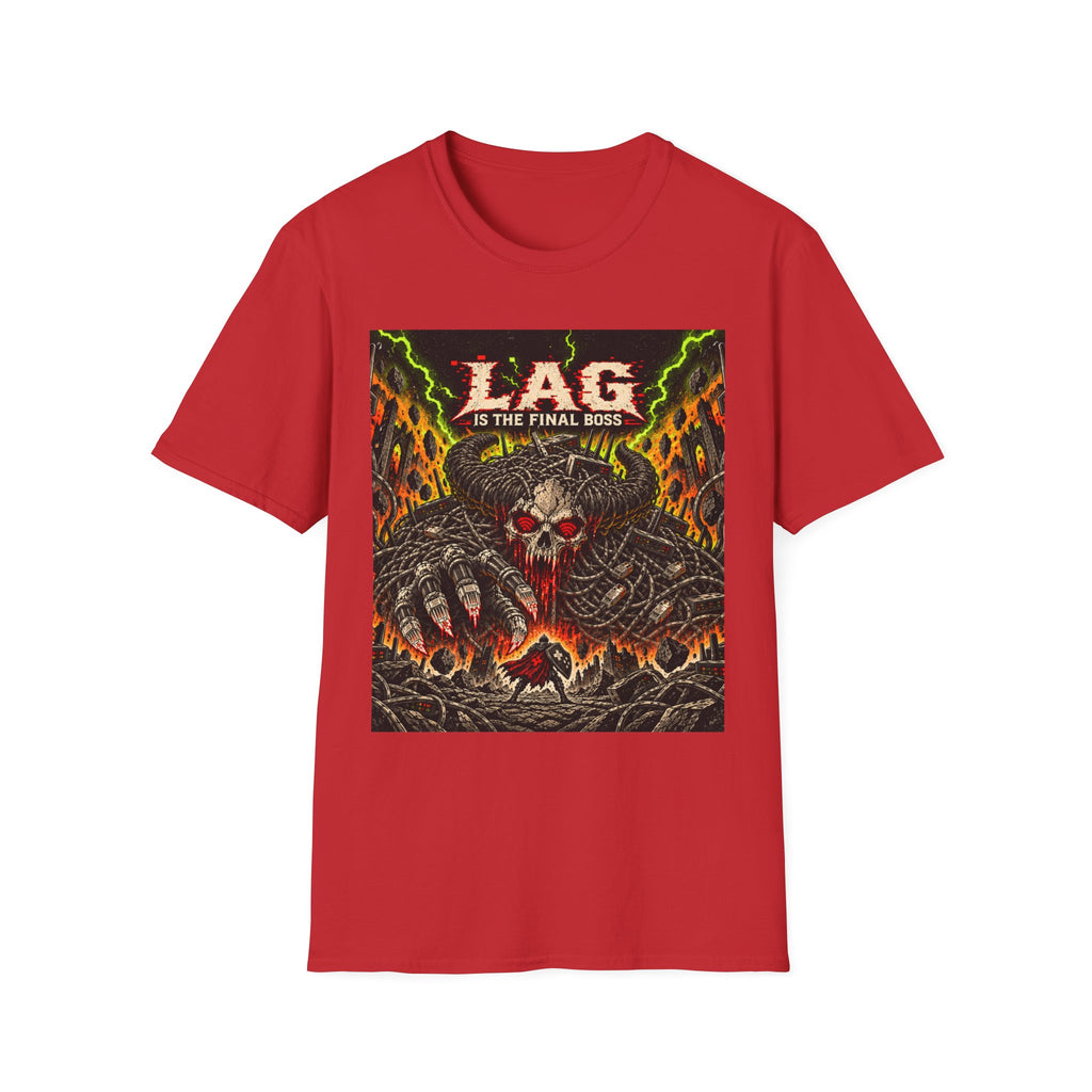 T-Shirt — "LAG Is The Final Boss" Retro Skull Gaming Tee