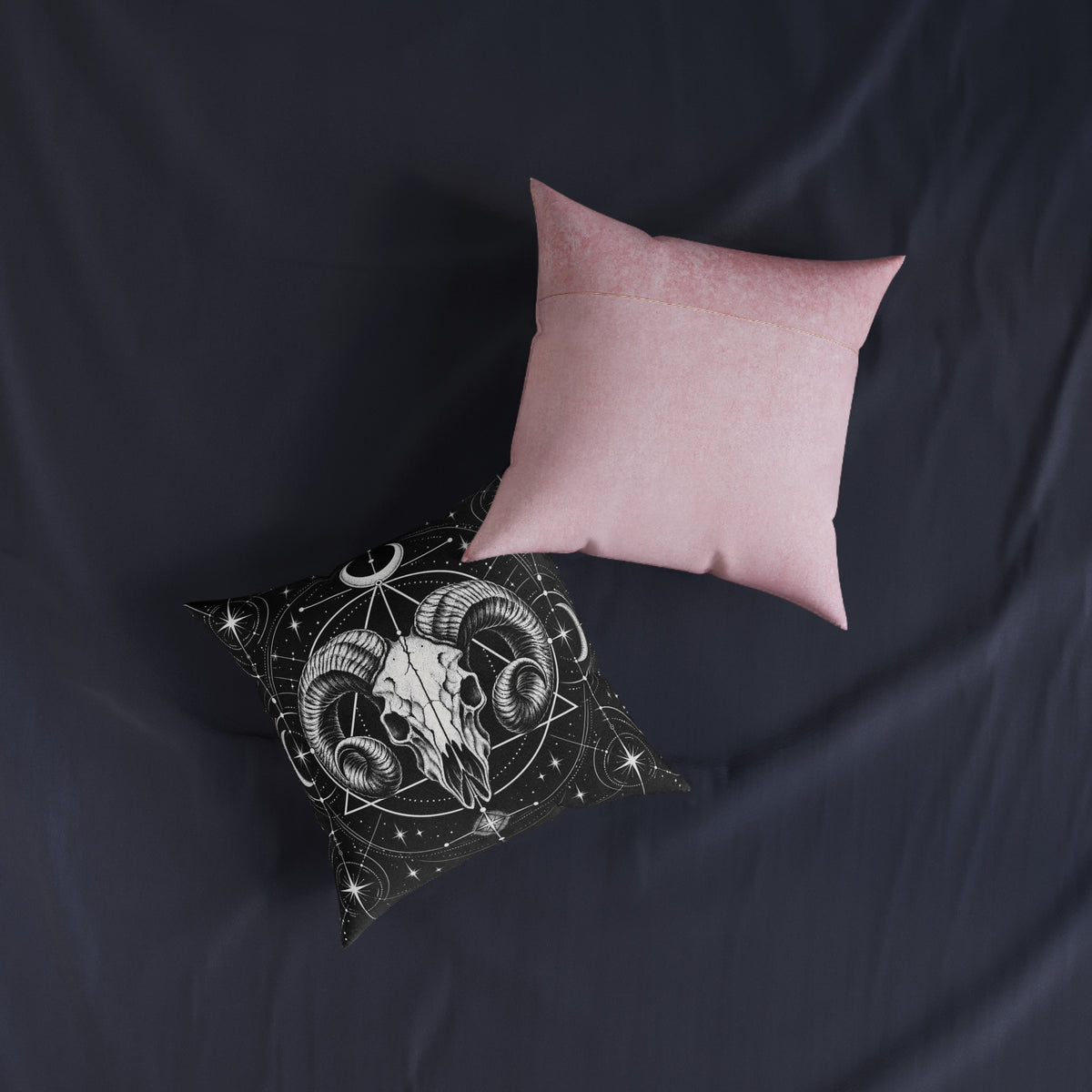 Ram Horned Skull Gothic Geometric Cushion | Decorative Sofa Pillow