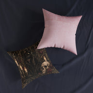 Gothic Black Cat Skull Cushion, Filled Decorative Sofa Pillow