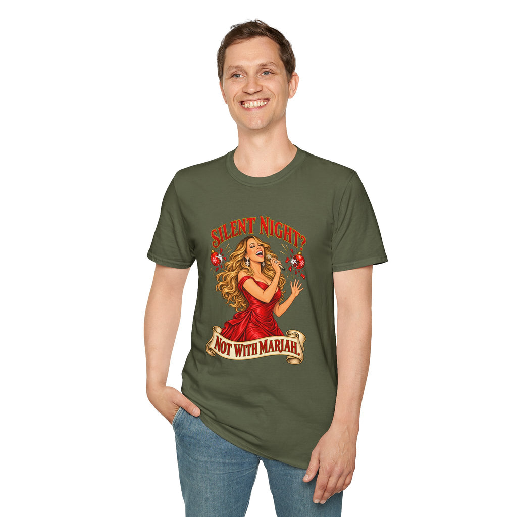 Mariah Carey Christmas T-Shirt | Silent Night? Not With Mariah Retro Holiday Tee