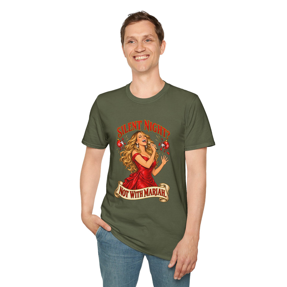Mariah Carey Christmas T-Shirt | Silent Night? Not With Mariah Retro Holiday Tee