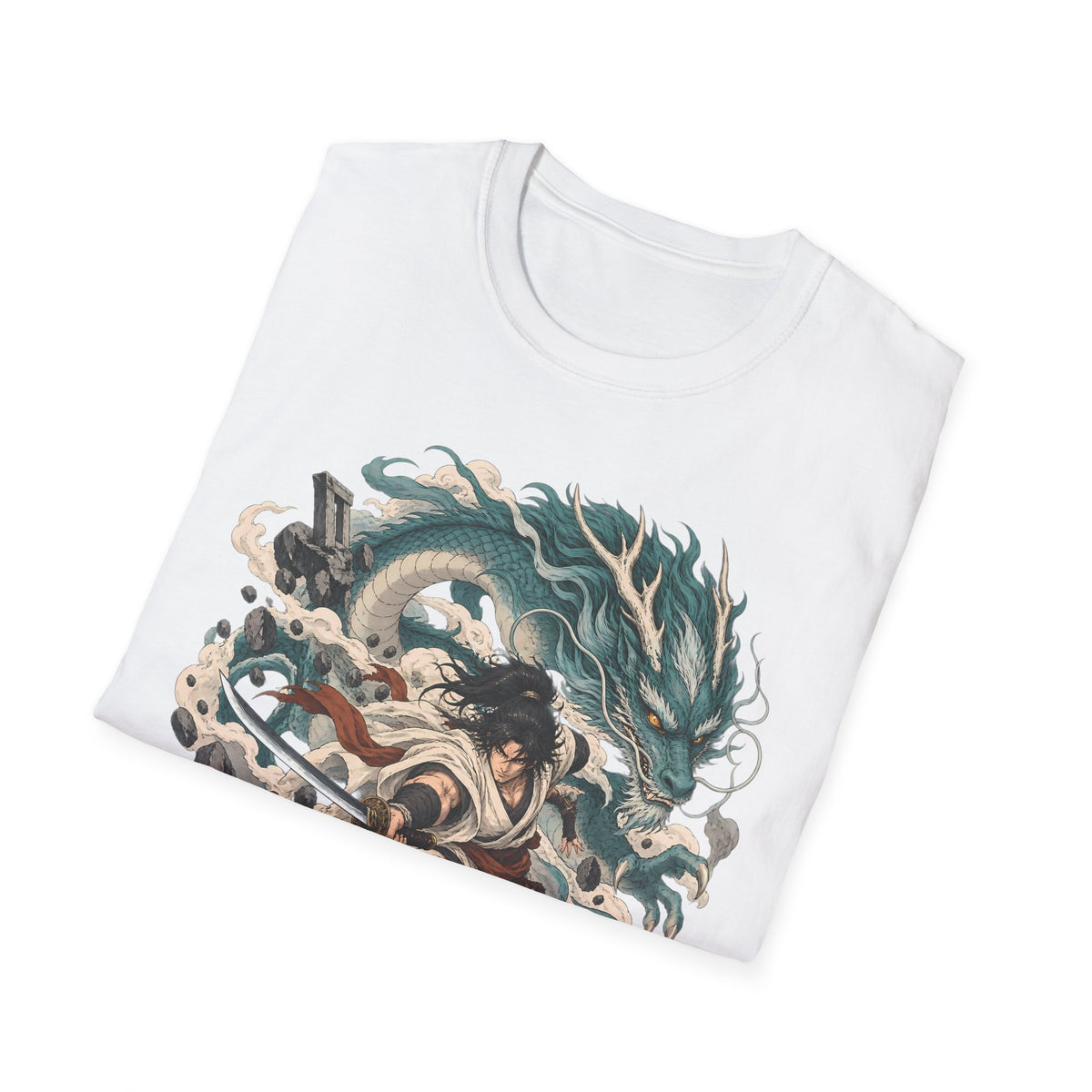Mythic Dragon Warrior | Japanese Samurai and Serpent T Shirt