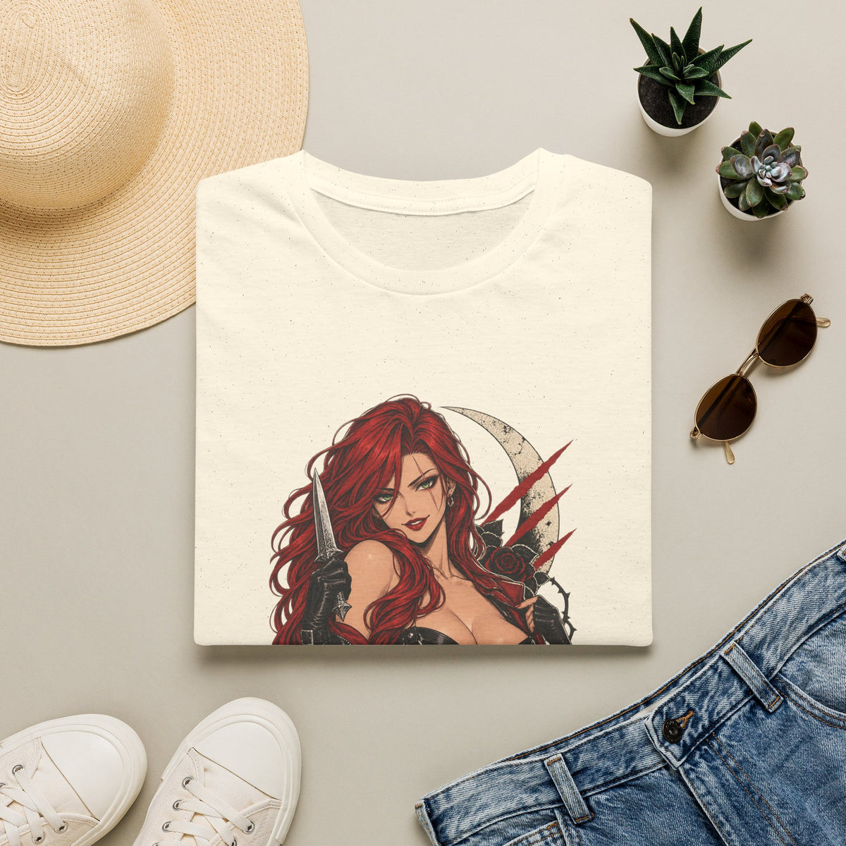 Katarina | League of Legends | Gothic Redhead Pin Up Assasin T-Shirt