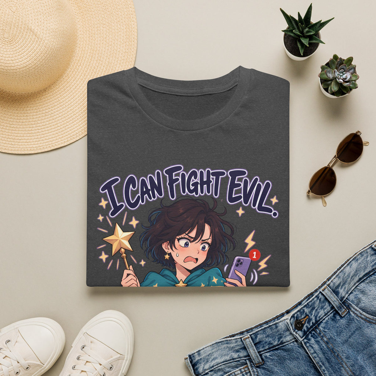 Working Witch | I Can Fight Evil, Please Just Email | Cute Anime T Shirt