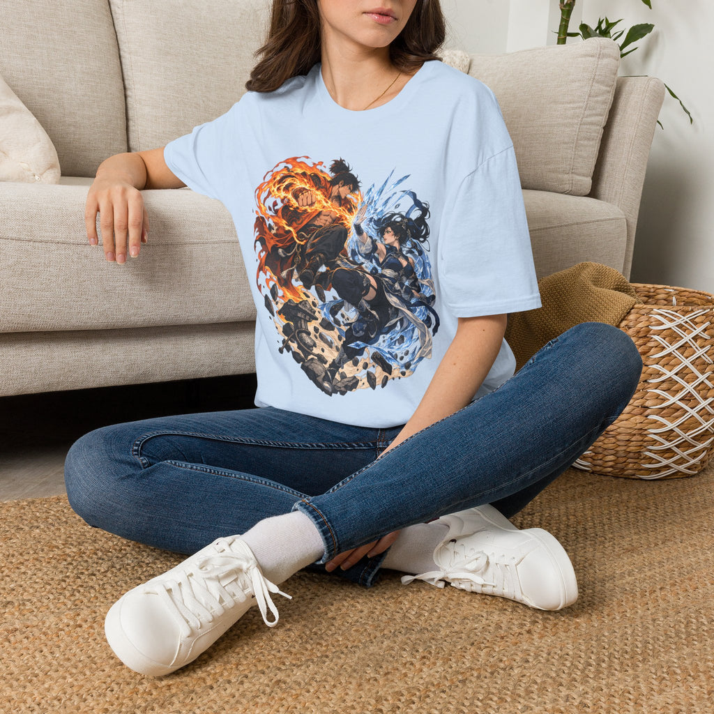 Elemental Battle | Fire vs Ice | Ninja Japanese Fantasy T-Shirt