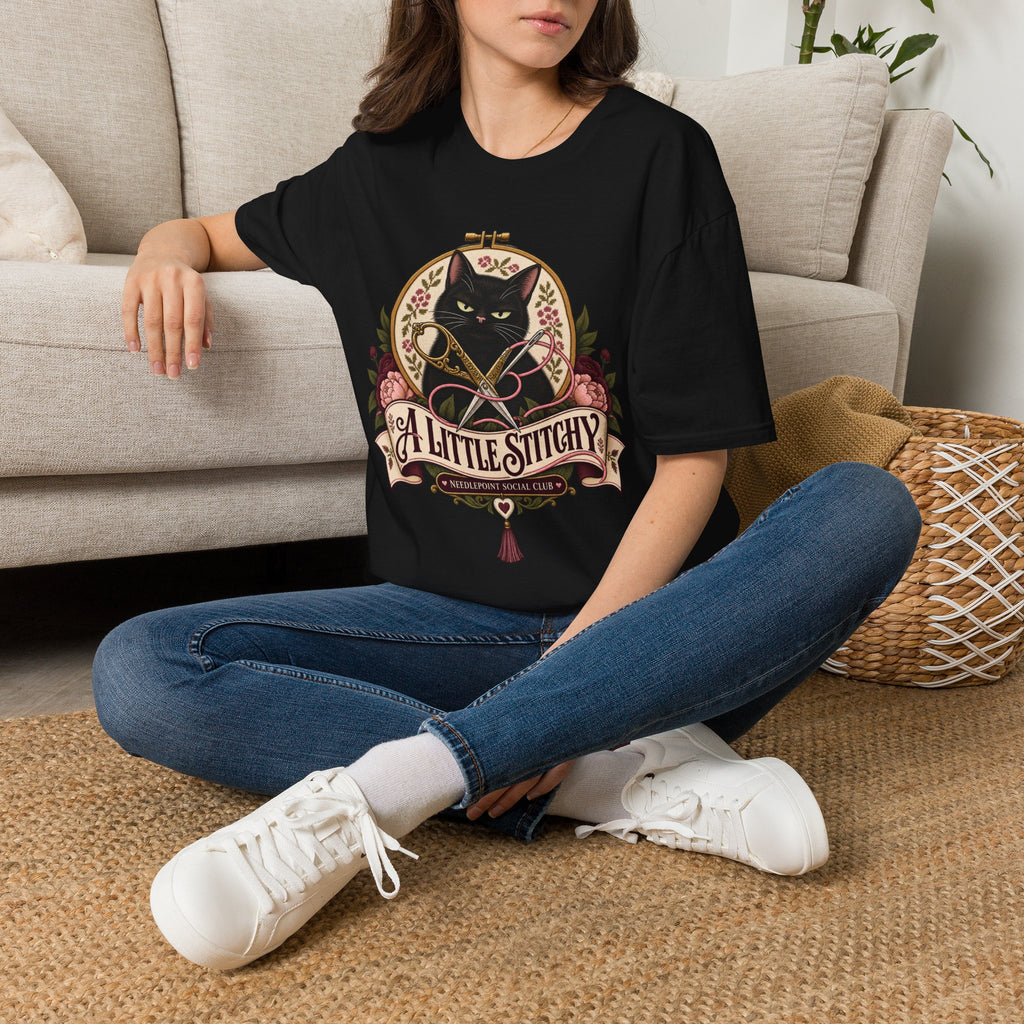 Needlepoint Club | A Little Stitchy | Cat Tee