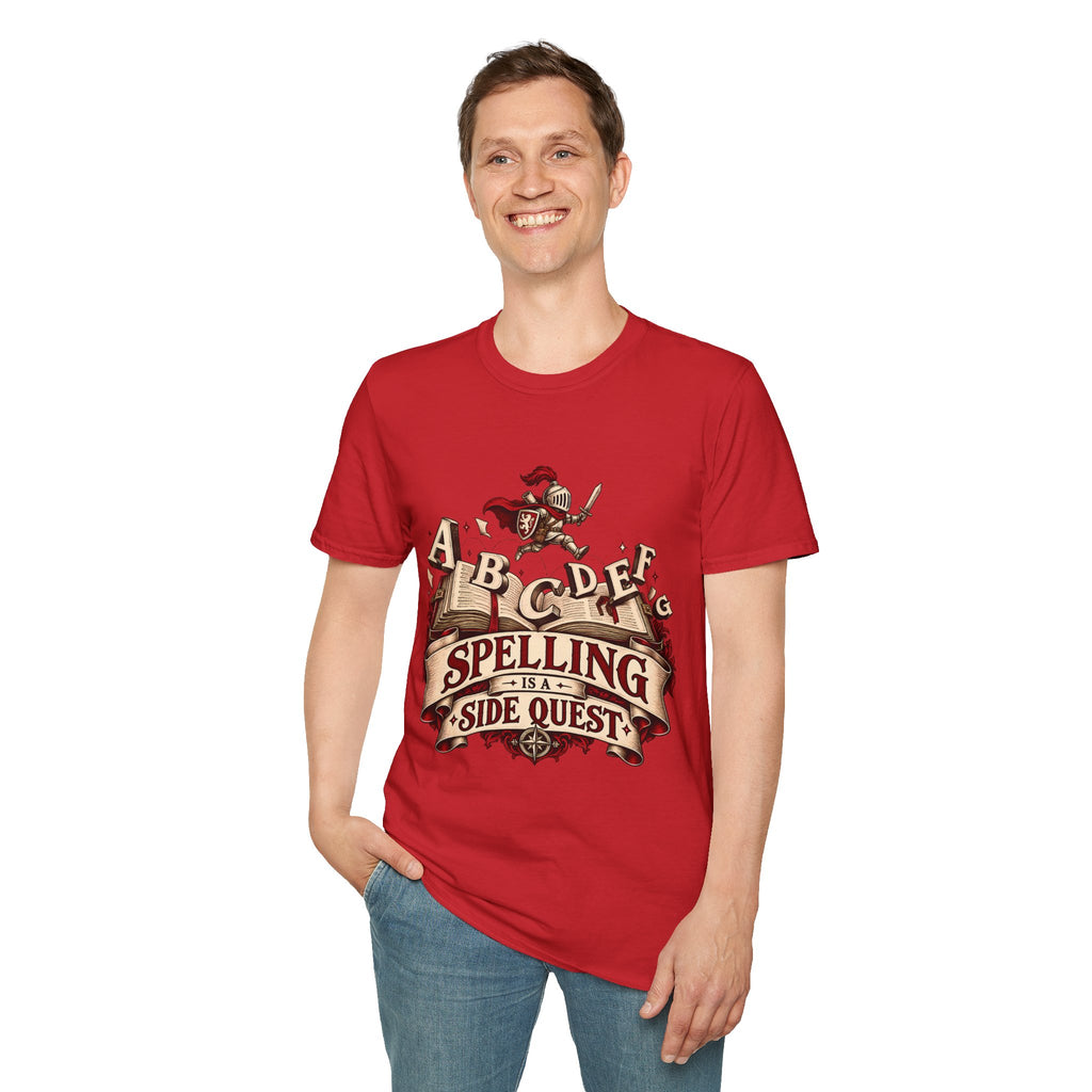 Spelling Is a Side Quest | Funny Spelling & Knight T Shirt