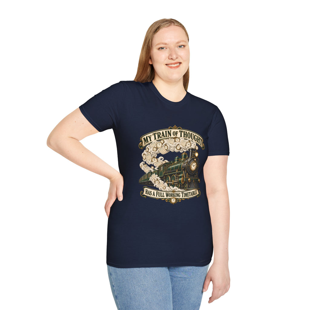 Train of Thought Vintage Steam Engine T-Shirt | My Train of Thought Has a Full Working Timetable