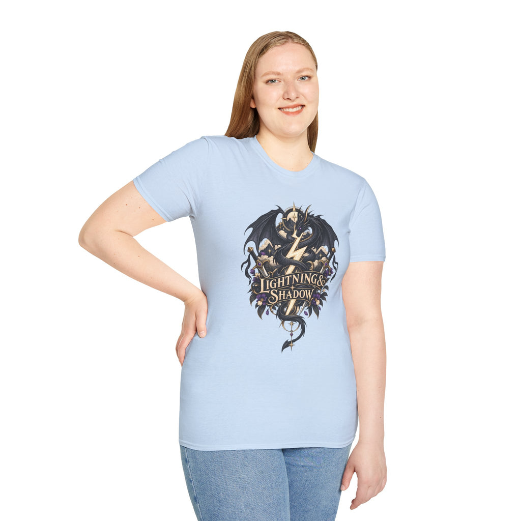 Lightning & Shadow | Onyx Storm Book Inspired Fantasy Dragon T-Shirt