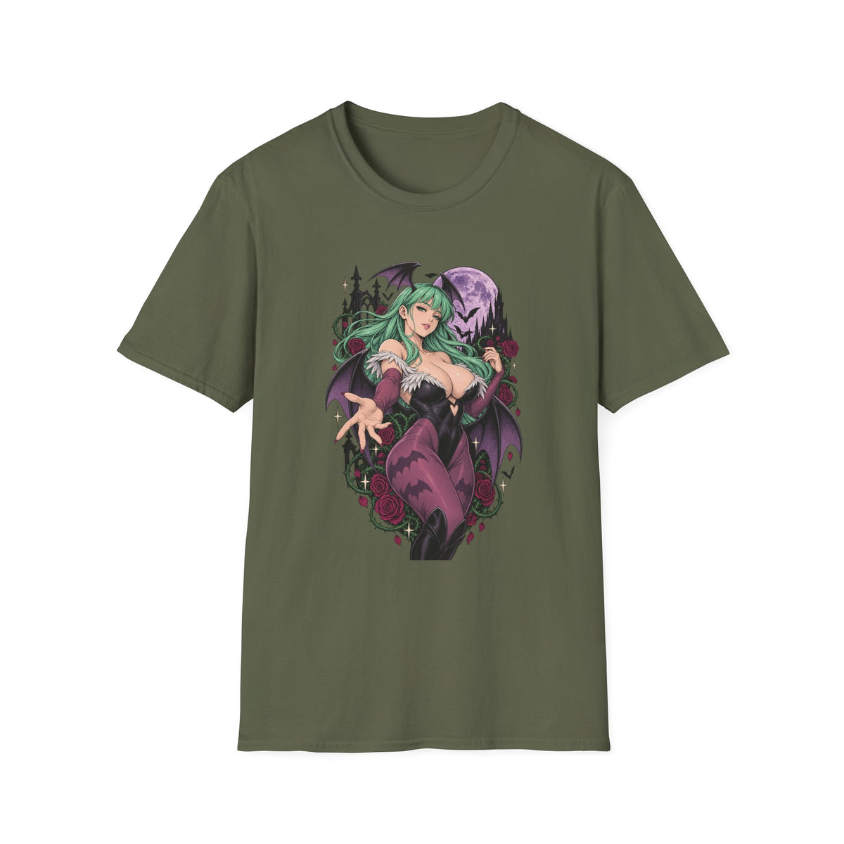 Morrigan | Sexy Succubus Pin Up Girl | Gothic Sorceress Halloween Gamer T-Shirt