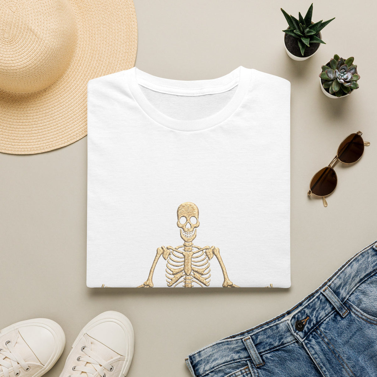 Skeleton Yoga T-Shirt - 'Don't Trip' Funny Skeleton GTA 6 Inspired