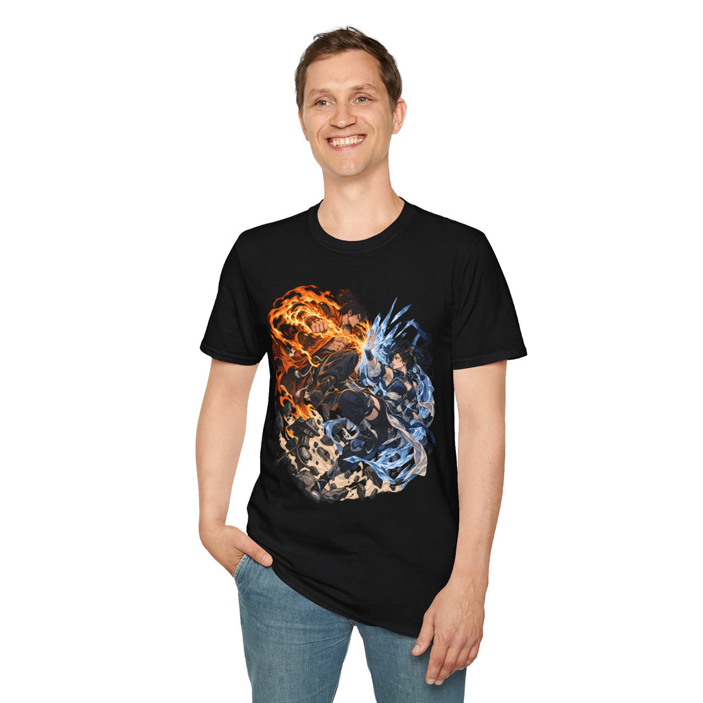 Elemental Battle | Fire vs Ice | Ninja Japanese Fantasy T-Shirt