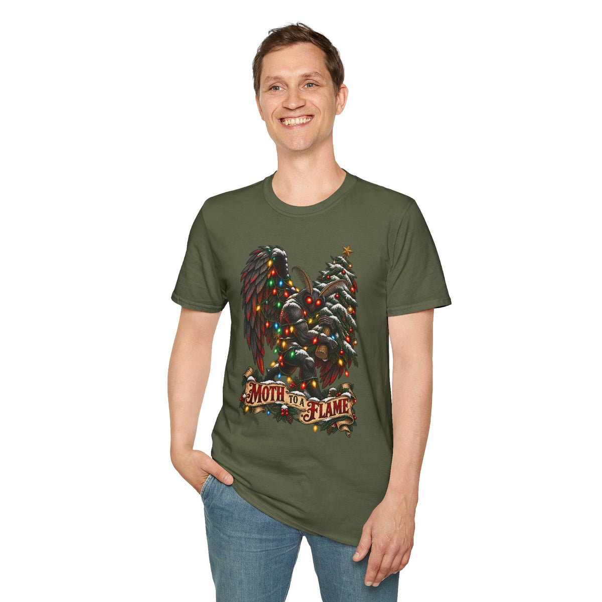 Moth to a Flame | Mothman | Christmas T Shirt