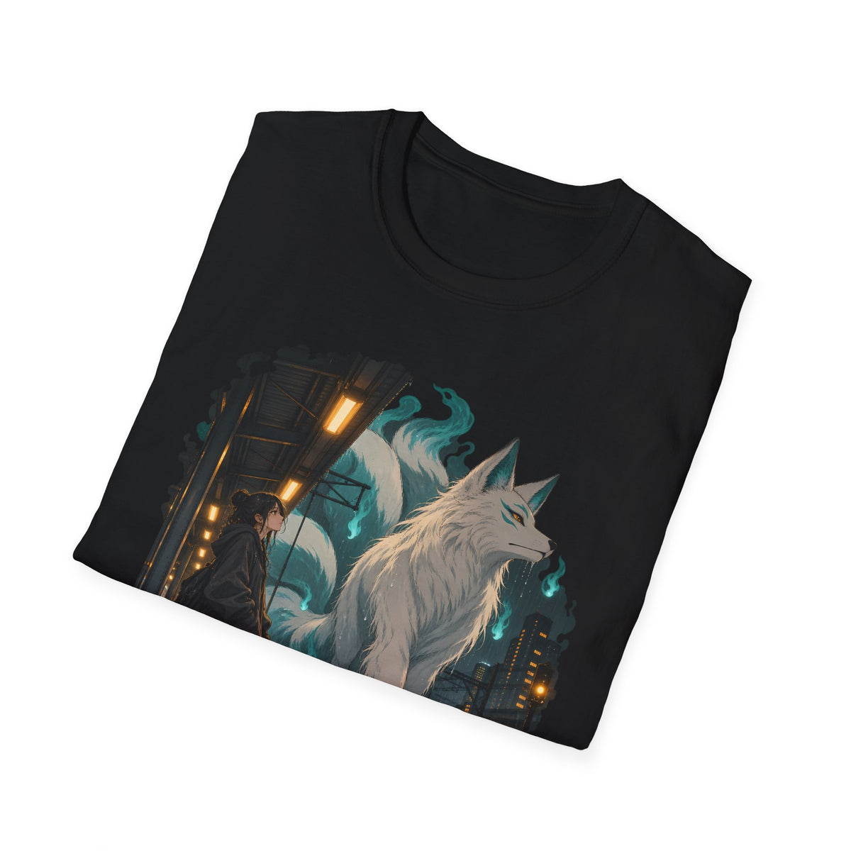Wolf in the Rain | Last Train Home T-Shirt | Urban Nightscape Graphic Tee