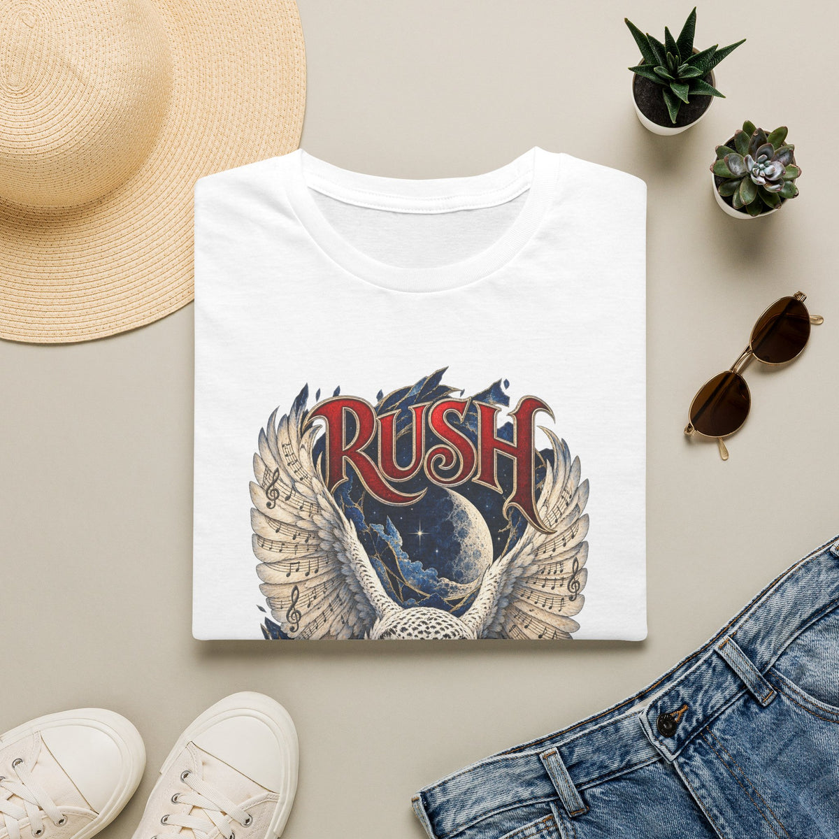 Rush | Fly by Night | Prog Rock | Owl Band Graphic T-Shirt