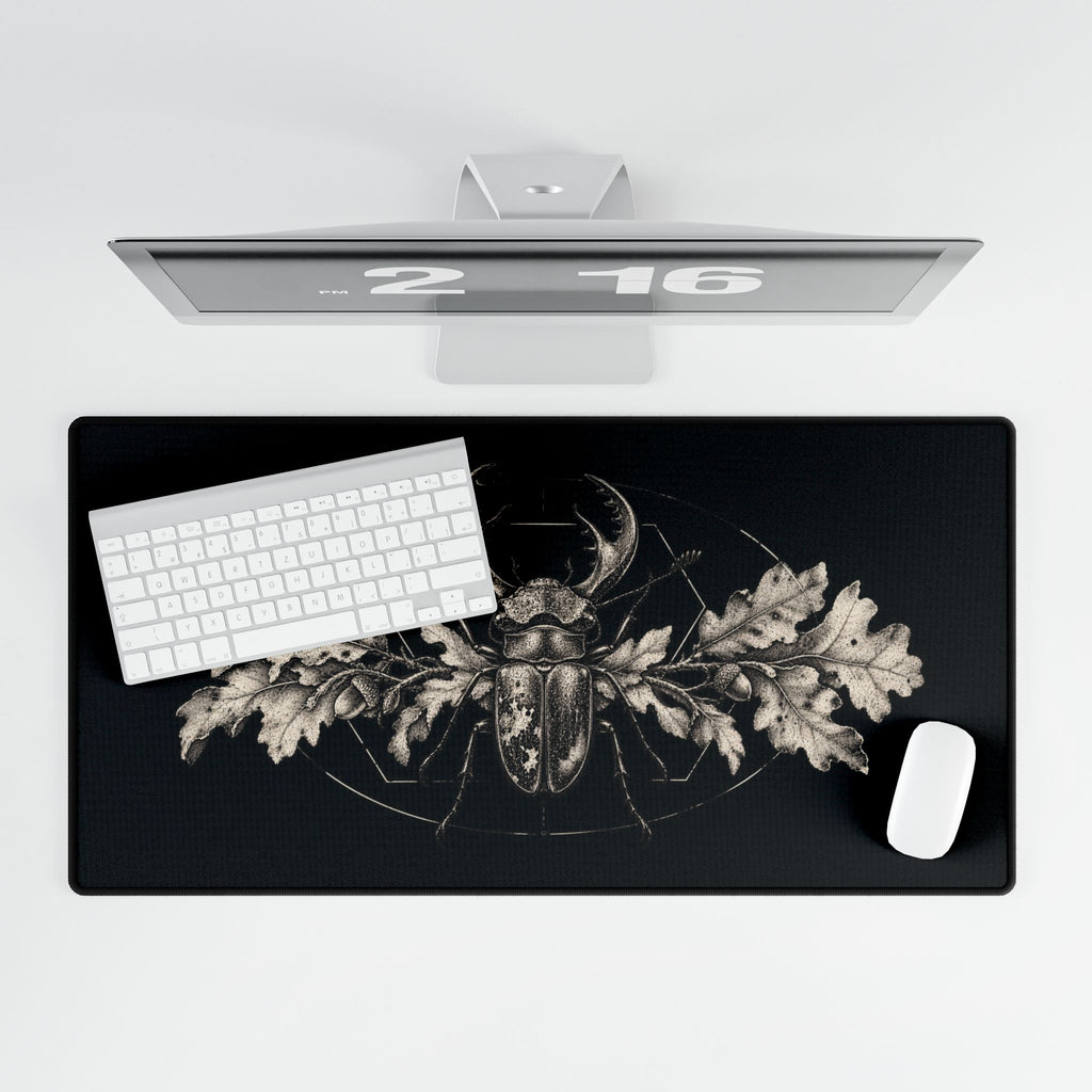 Beetle & Oak Desk Mat | Gothic Botanical Gaming Mouse Pad