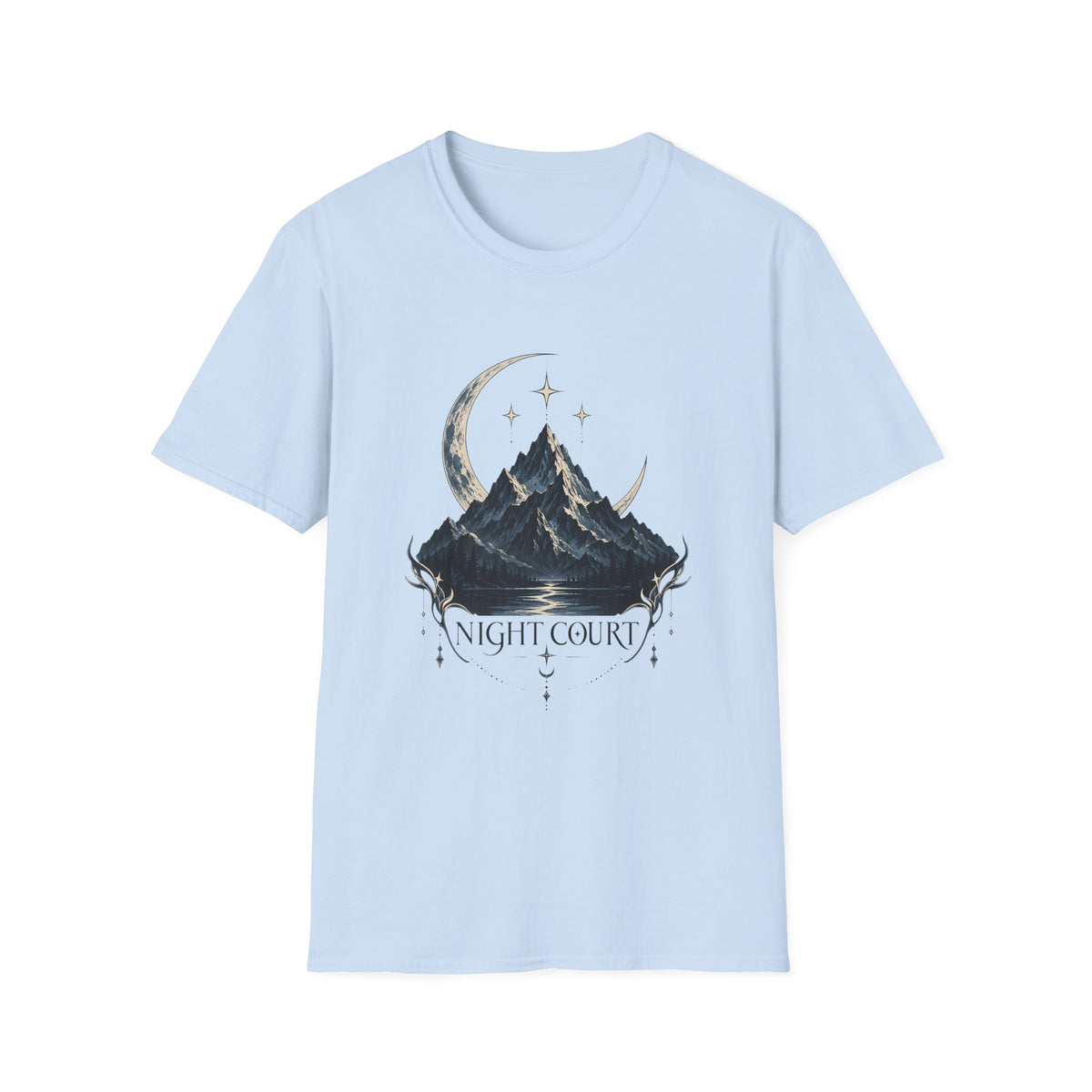 Night Court Mountain | ACOTAR Book Crescent Moon & Stars Graphic