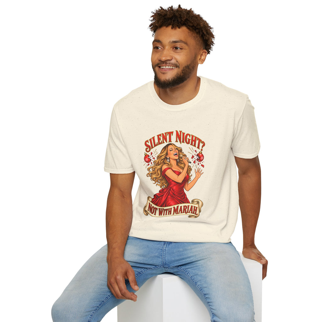 Mariah Carey Christmas T-Shirt | Silent Night? Not With Mariah Retro Holiday Tee