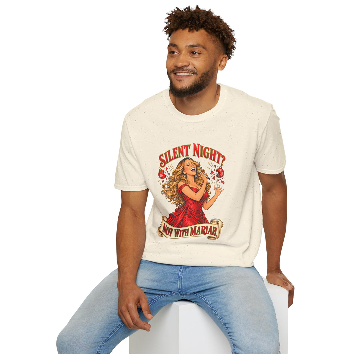 Mariah Carey Christmas T-Shirt | Silent Night? Not With Mariah Retro Holiday Tee