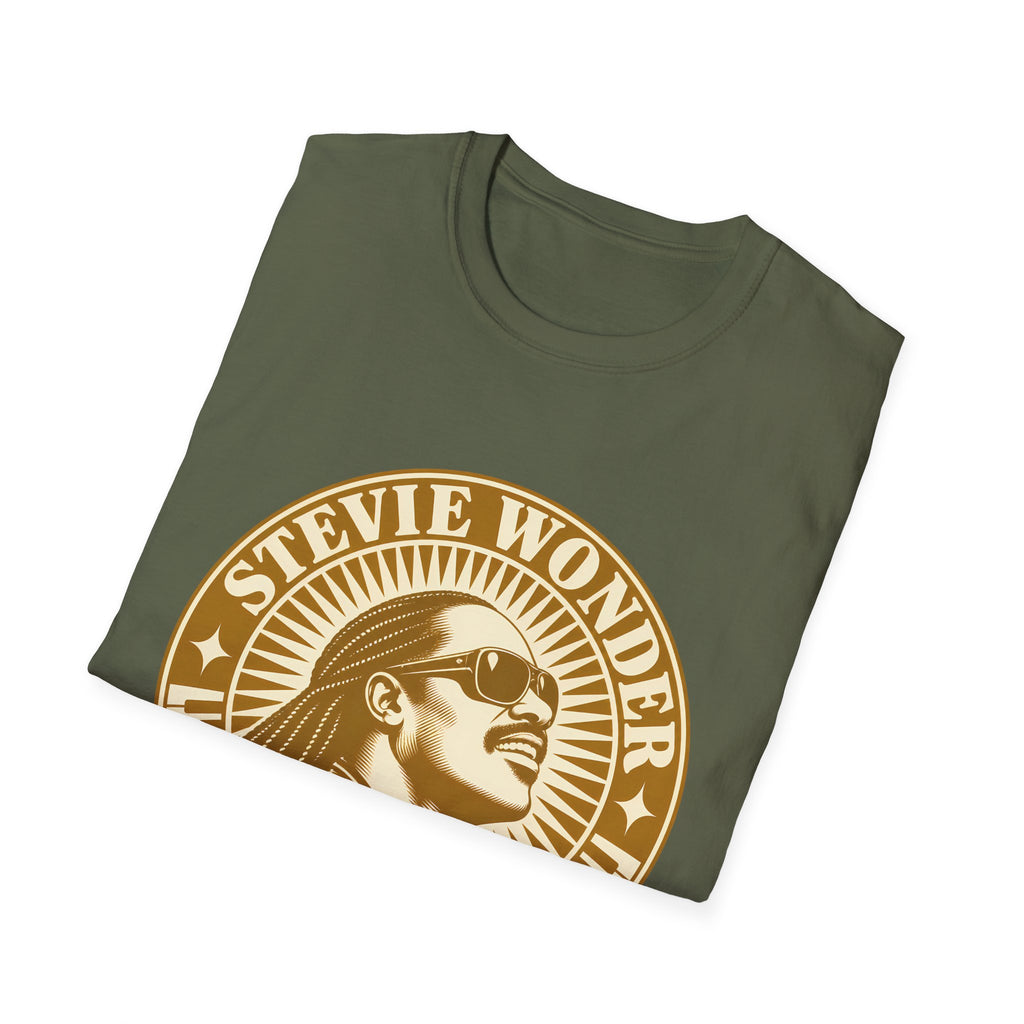 Stevie Wonder Graphic T-Shirt - Vintage Gold Portrait Tee