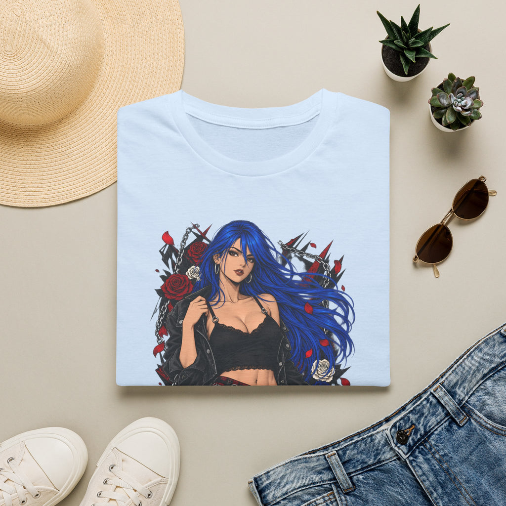 Blue Haired Rock Chick | Japanese Anime Style Pin-up Girl