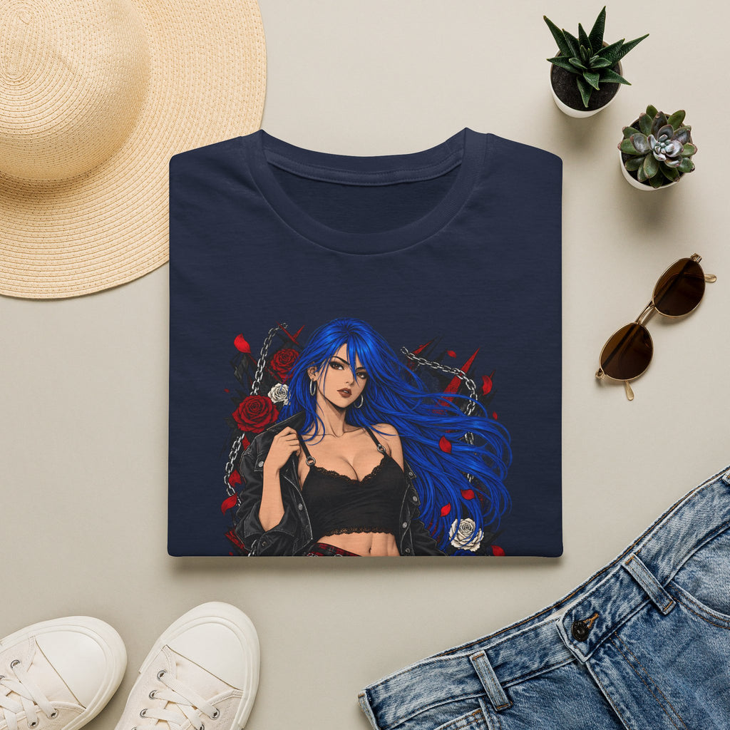 Blue Haired Rock Chick | Japanese Anime Style Pin-up Girl