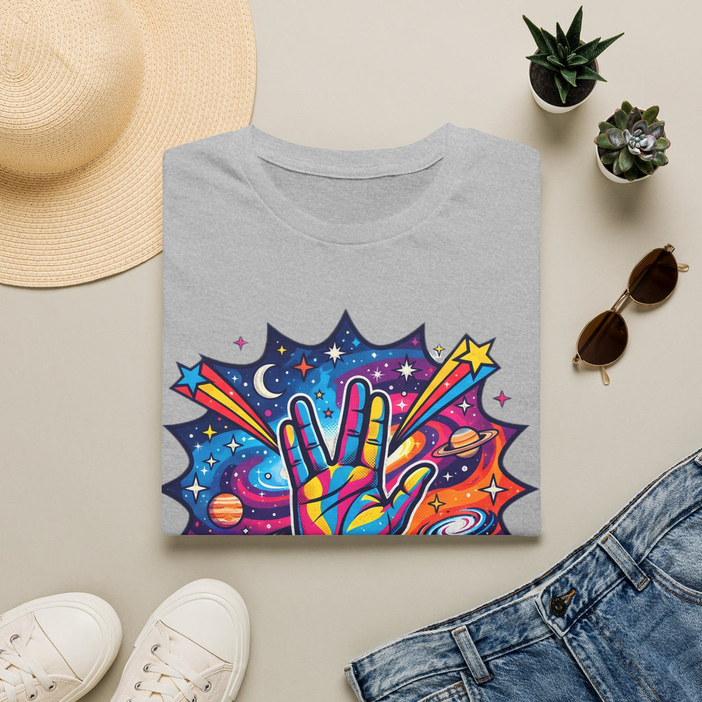 Live Long and Prosper T-Shirt — Colorful Space Vulcan Salute Tee