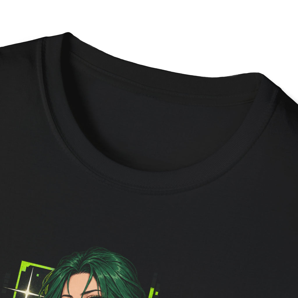 Jade | Anime Green-Haired Sexy Pin Up Girl Warrior Graphic Shirt