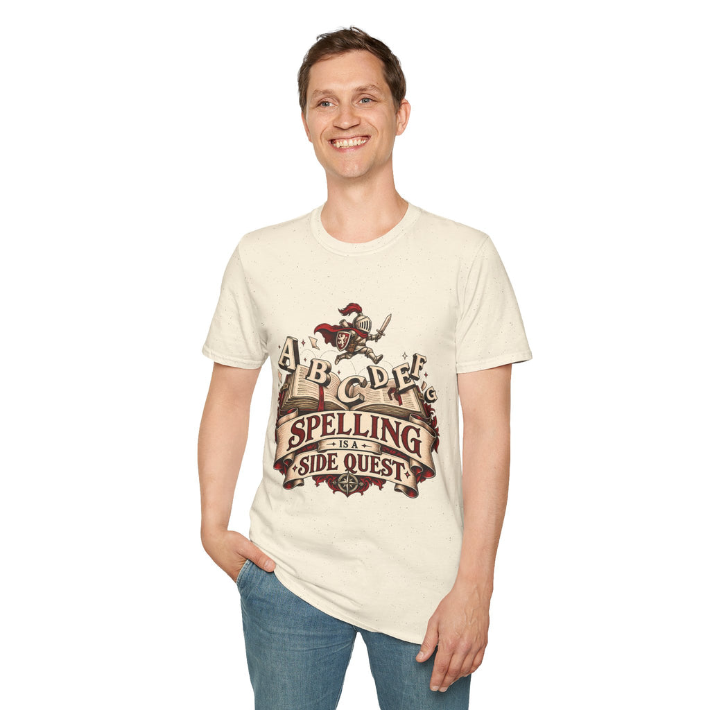 Spelling Is a Side Quest | Funny Spelling & Knight T Shirt