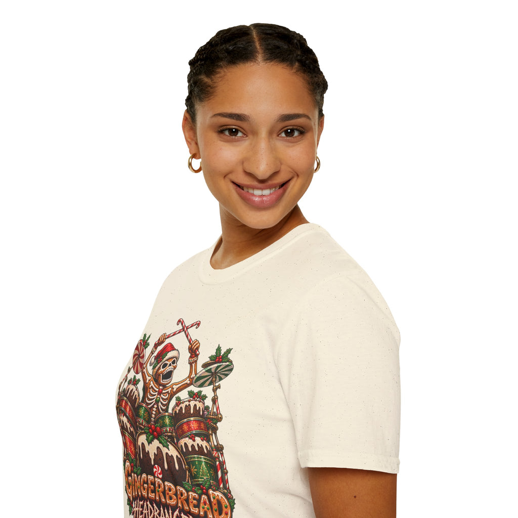 Gingerbread Headbangers | Drummer Christmas T-Shirt