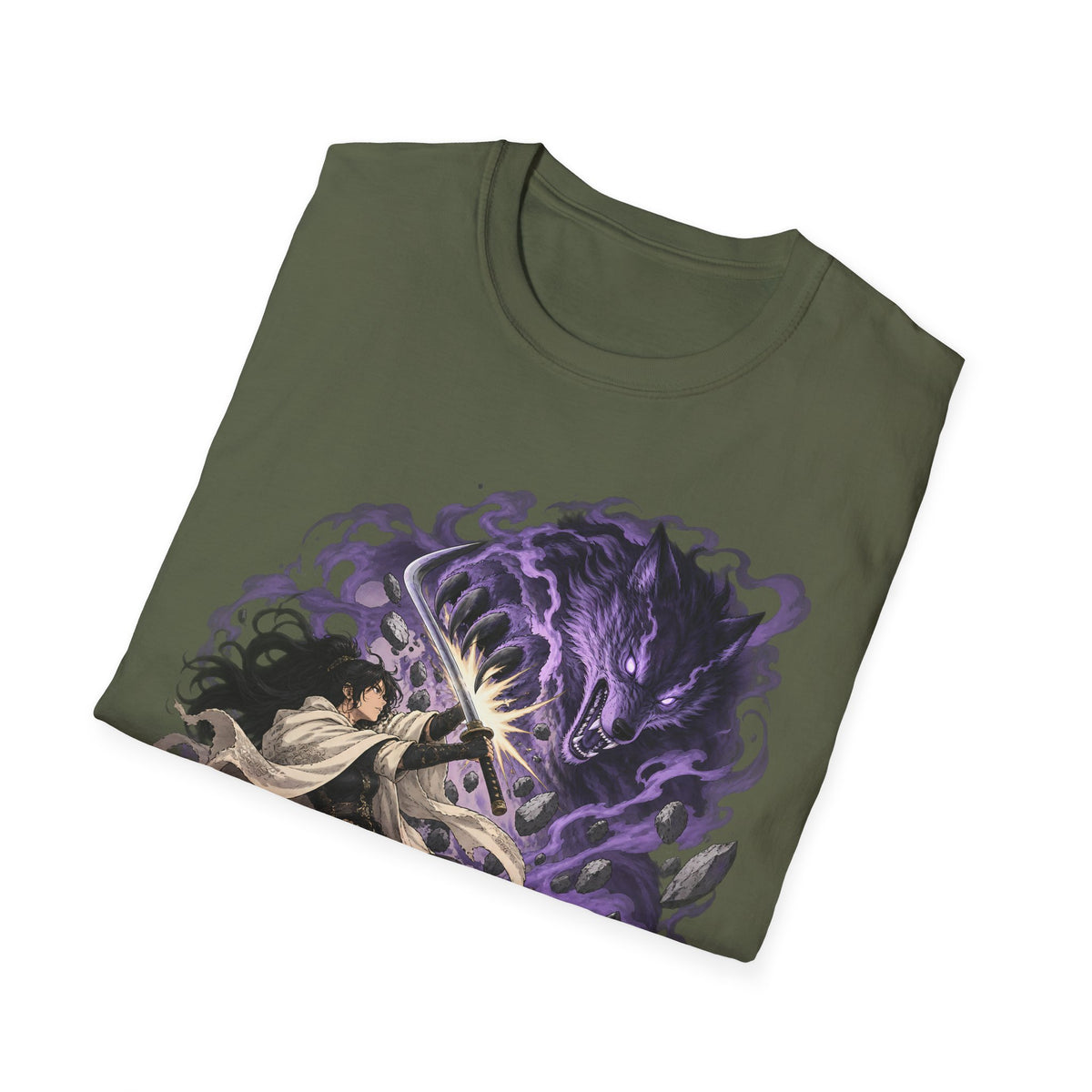 Trial of the Wolf | Samurai Anime Storm Warrior T-Shirt