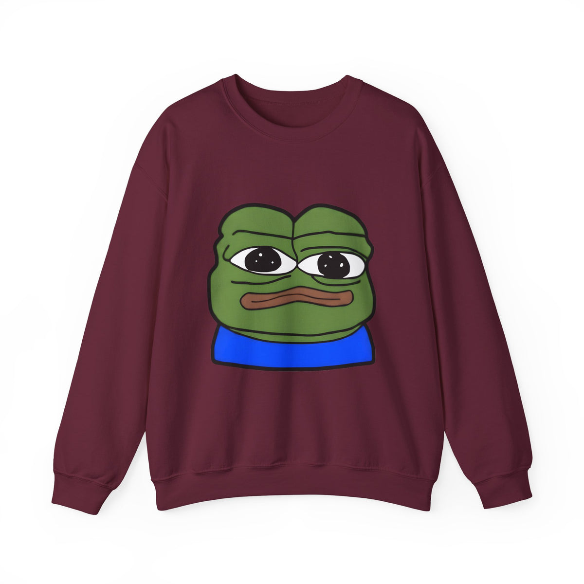 Pepe Frog Graphic Sweatshirt — Sad Frog Meme Crewneck