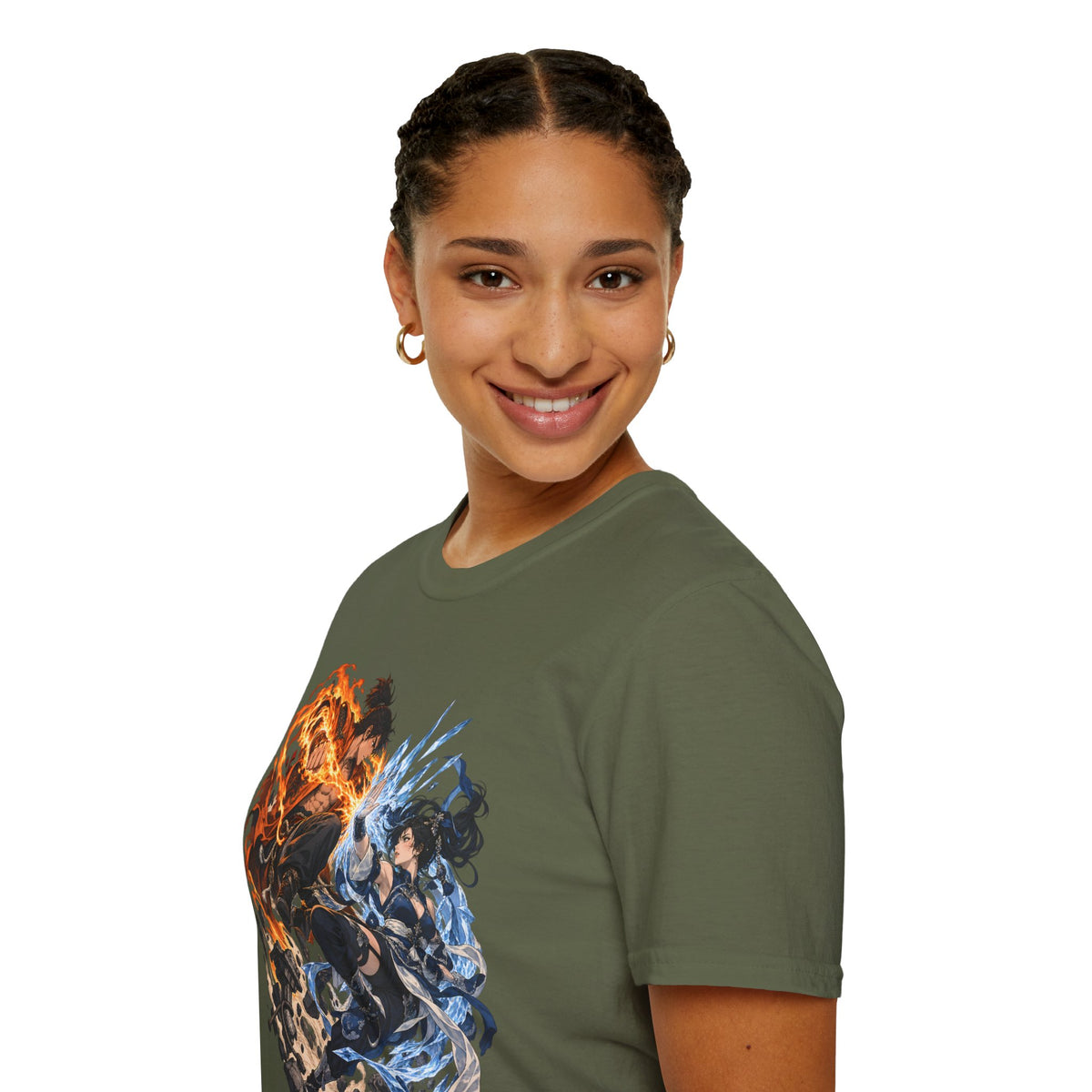 Elemental Battle | Fire vs Ice | Ninja Japanese Fantasy T-Shirt