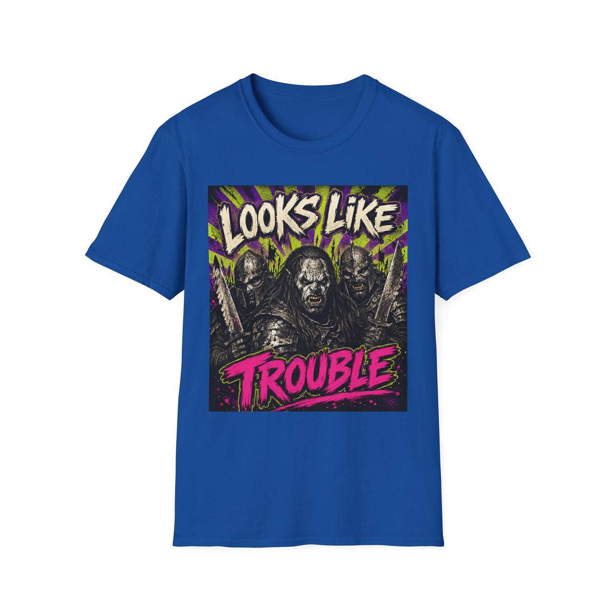 Looks Like Trouble Graphic T-Shirt — Retro Fantasy Orc Design