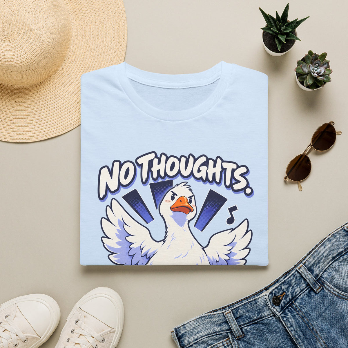 Cute Goose | No Thoughts, Just Boss Music T Shirt