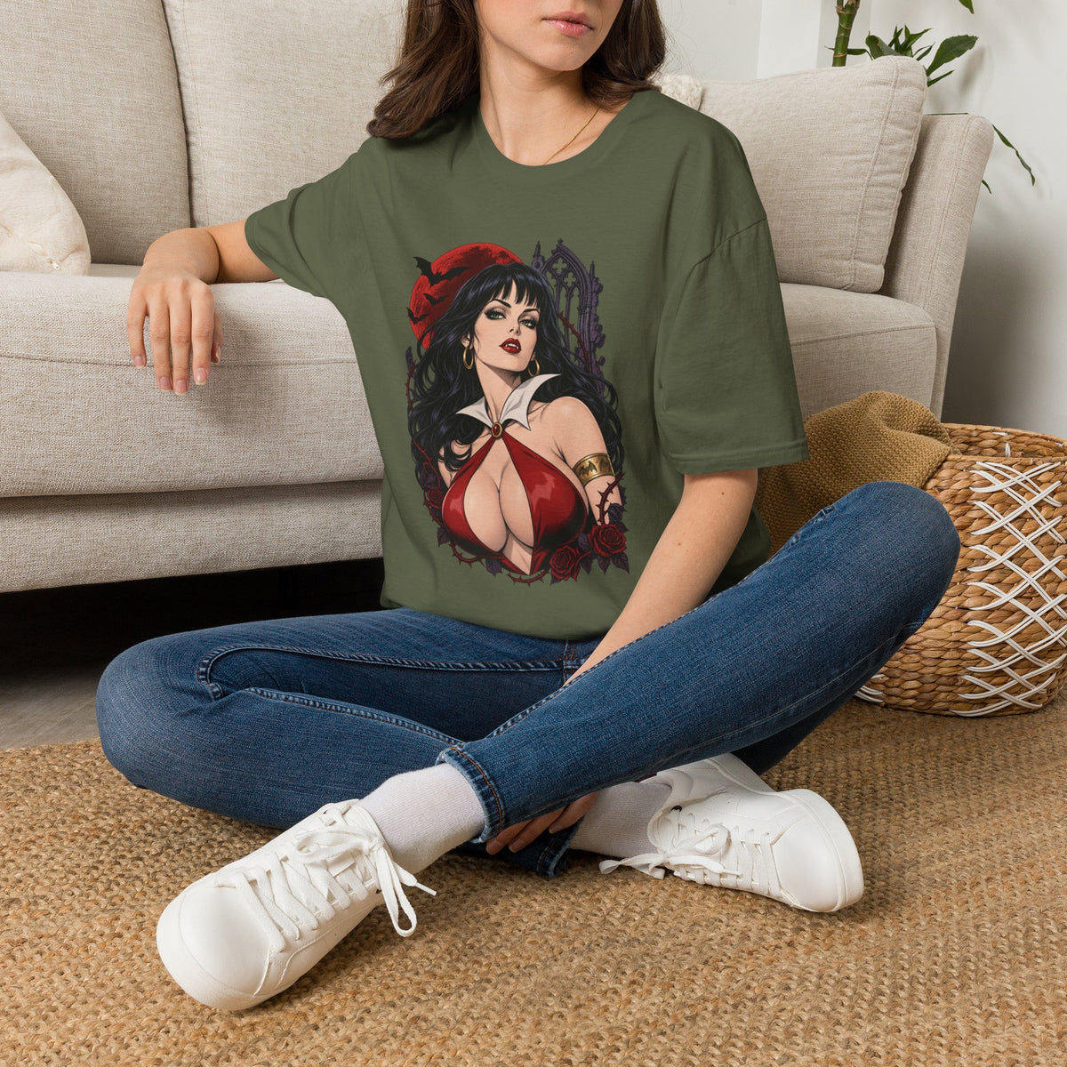 Vampirella | Sexy Halloween Vampire Pin Up Girl Sorceress Graphic T-Shirt